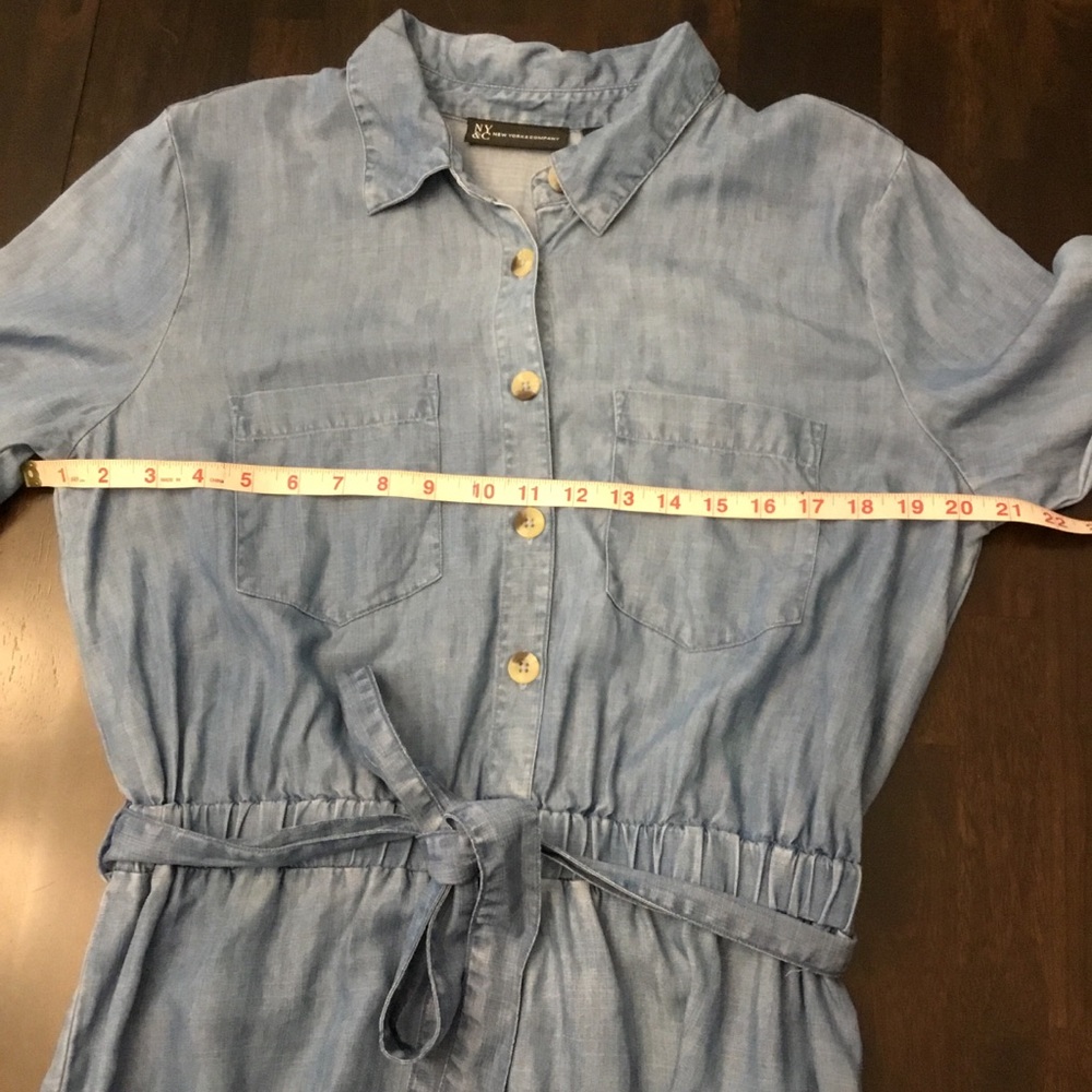 New York & Company Chambray Utility Romper Size L NWOT - Picture 11 of 16